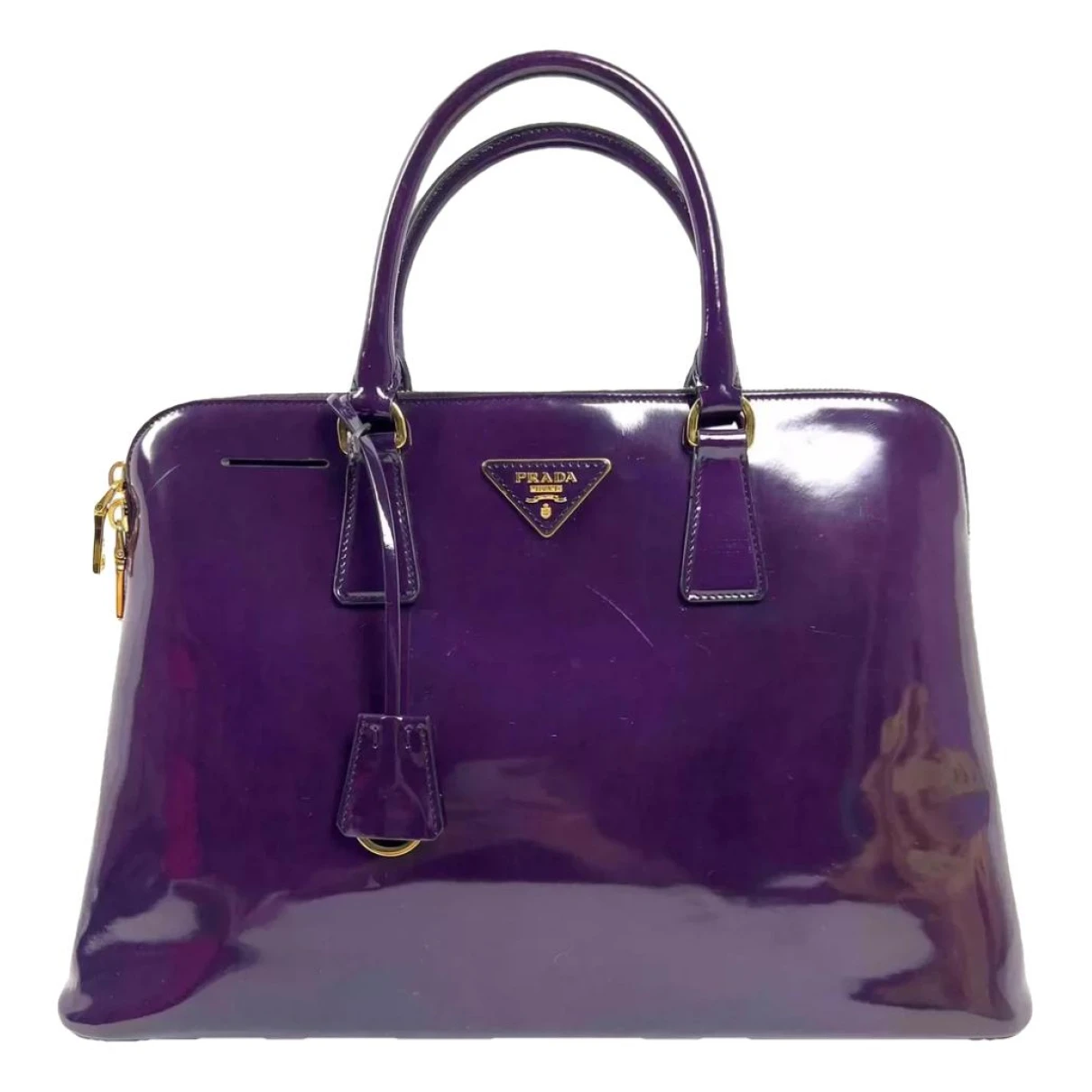 Pre-owned Prada Leather Handbag In Purple