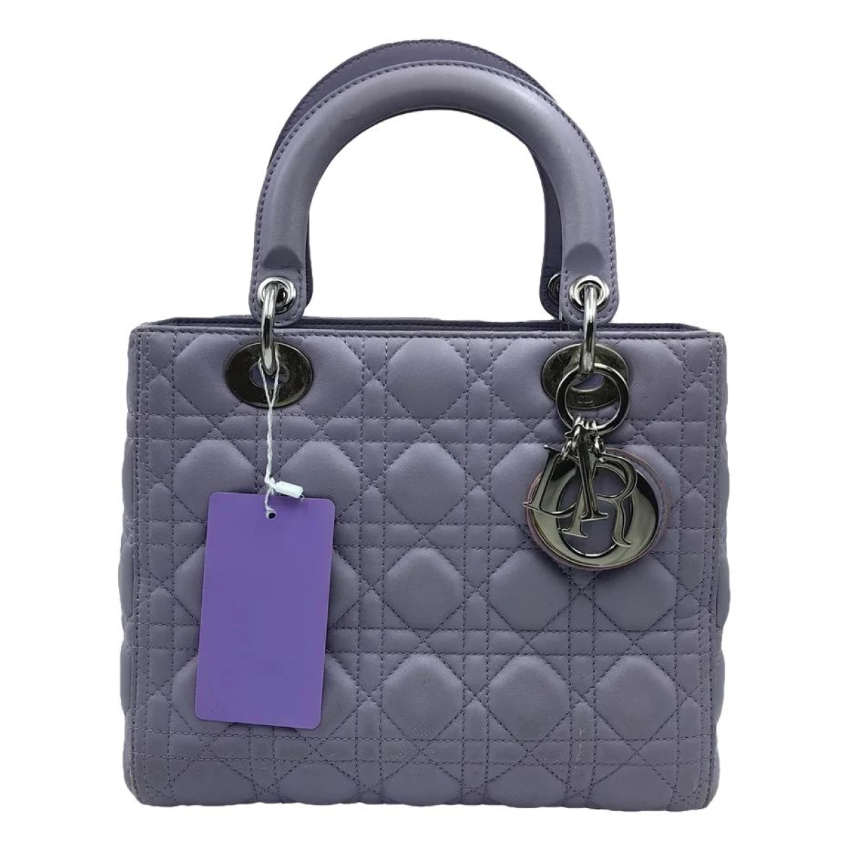 Pre-owned Dior Leather Handbag In Purple