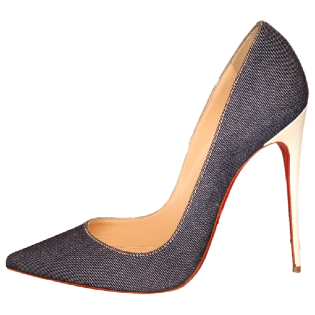 Pre-owned Christian Louboutin So Kate Cloth Heels In Blue