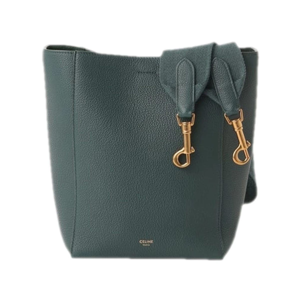 Pre-owned Celine Seau Sangle Leather Crossbody Bag In Green