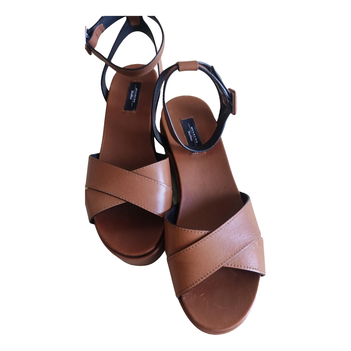 Pre-owned Max Mara Leather Sandals In Brown