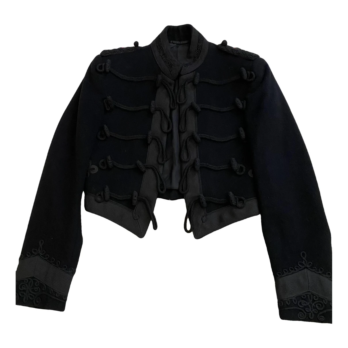 Pre-owned Ralph Lauren Purple Label Wool Short Vest In Black