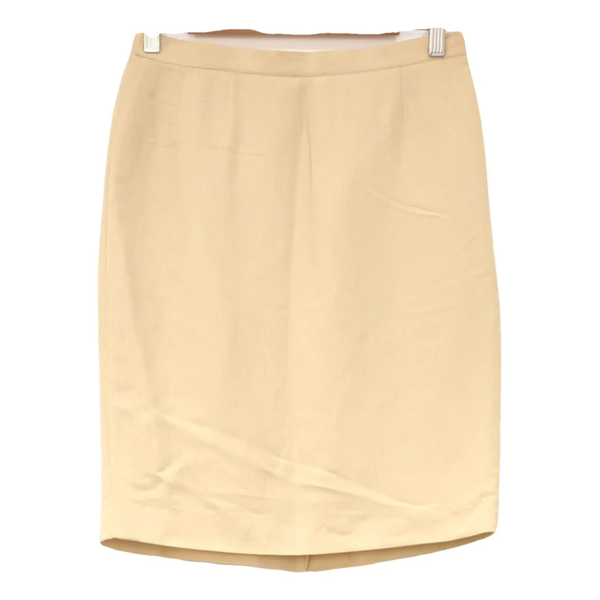 Pre-owned Max Mara Linen Mini Skirt In Beige