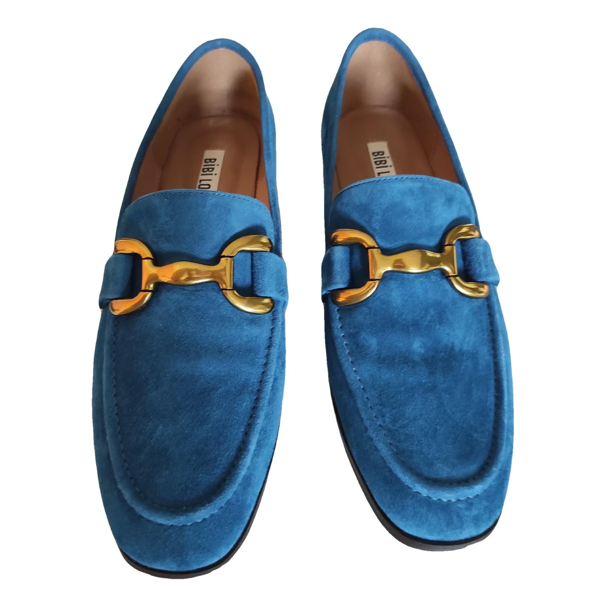 Pre-owned Bibi Lou Leather Flats In Blue