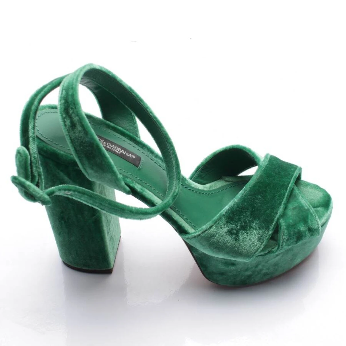 Pre-owned Dolce & Gabbana Cloth Heels In Green