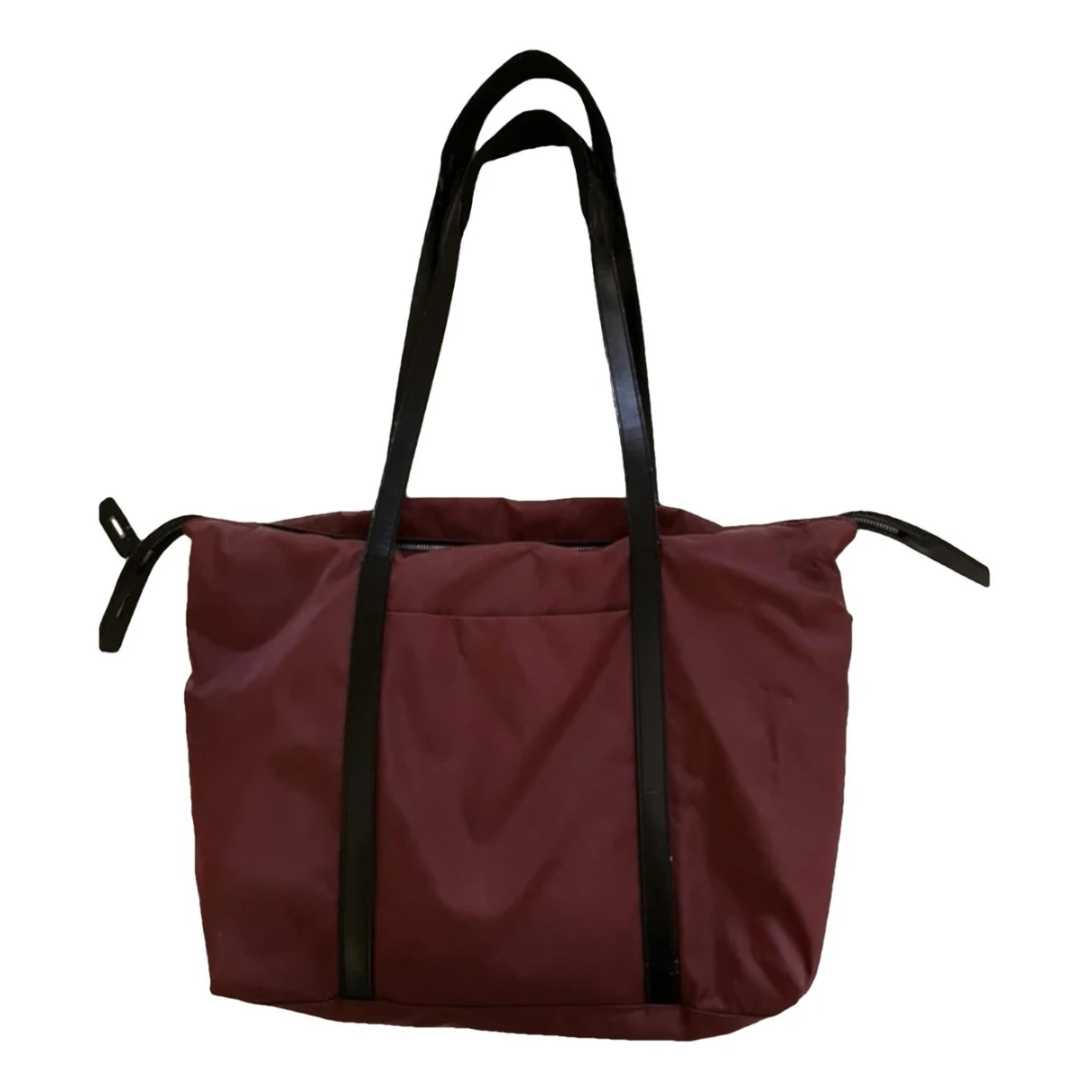 Pre-owned Prada Re-edition Leather Tote In Burgundy
