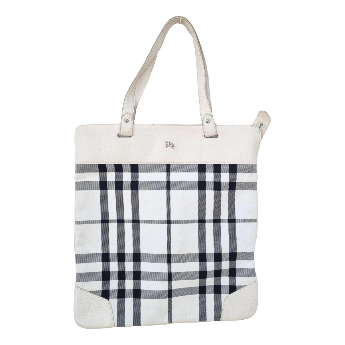 Pre-owned Burberry Cloth Tote In White