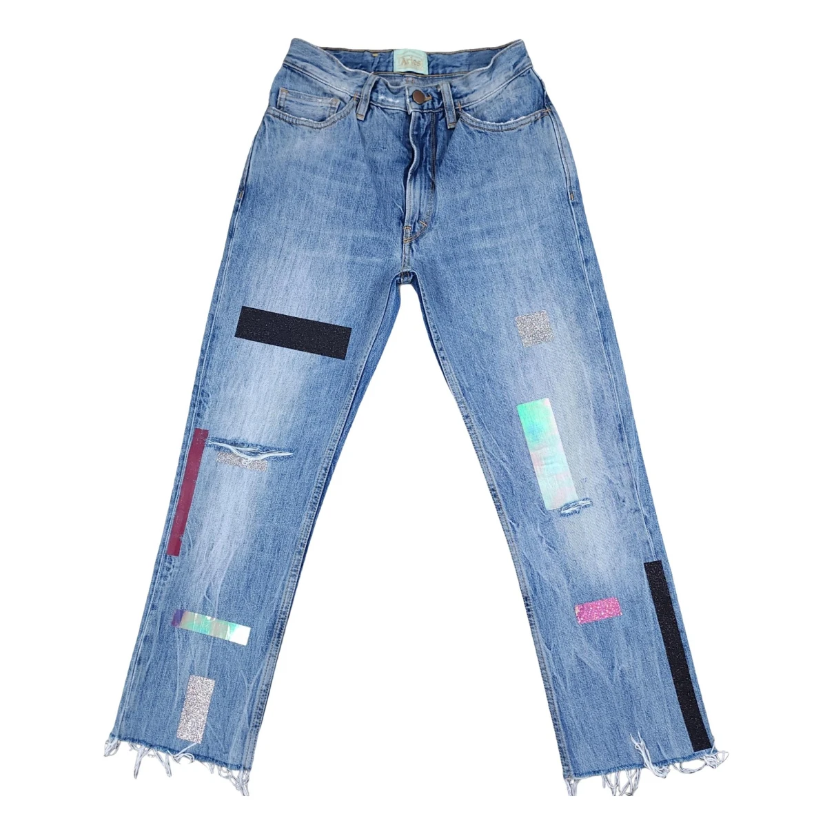 Pre-owned Aries Short Jeans In Blue