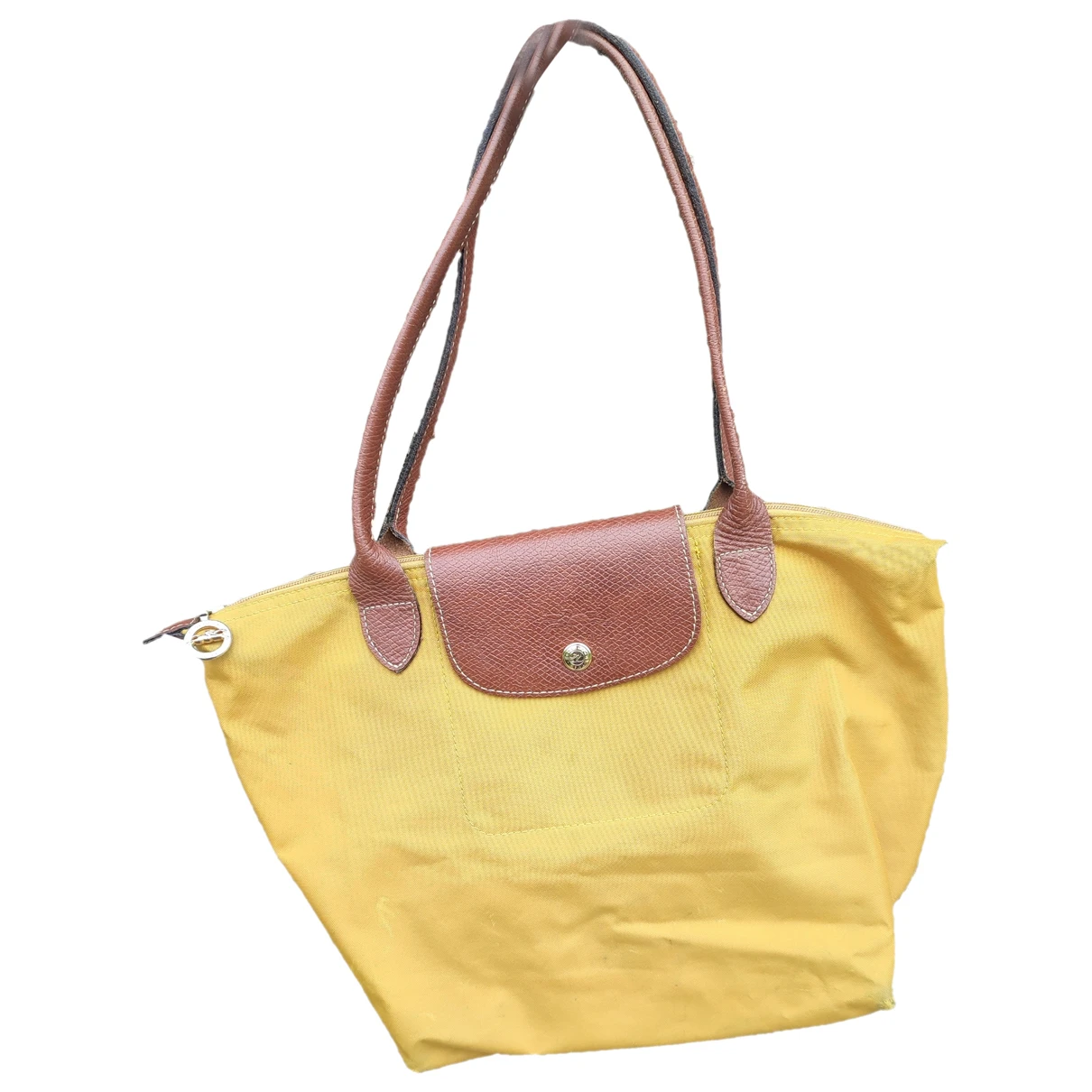 Pre-owned Longchamp Pliage 24h Bag In Yellow