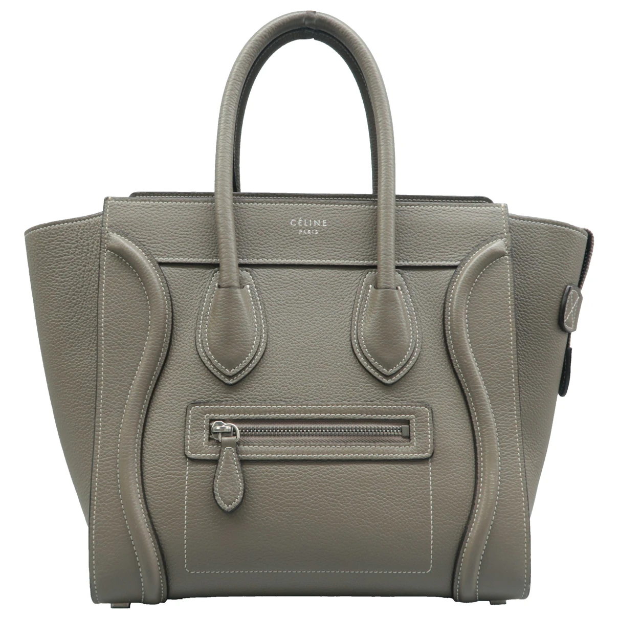 Pre-owned Celine Luggage Leather Tote In Grey