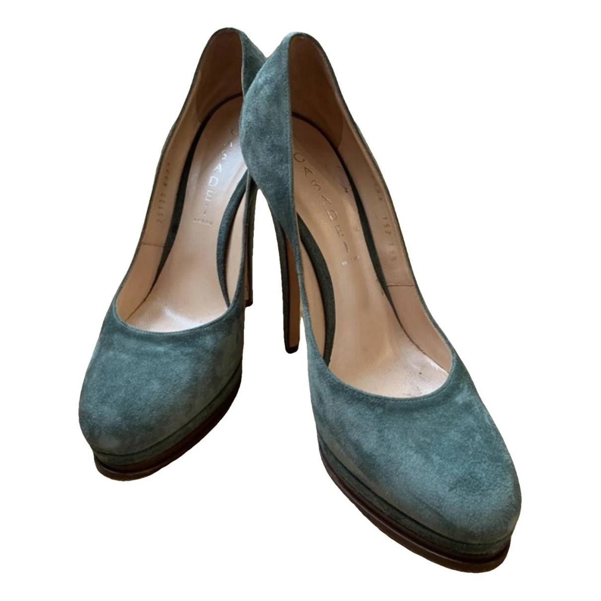 Pre-owned Casadei Leather Heels In Green