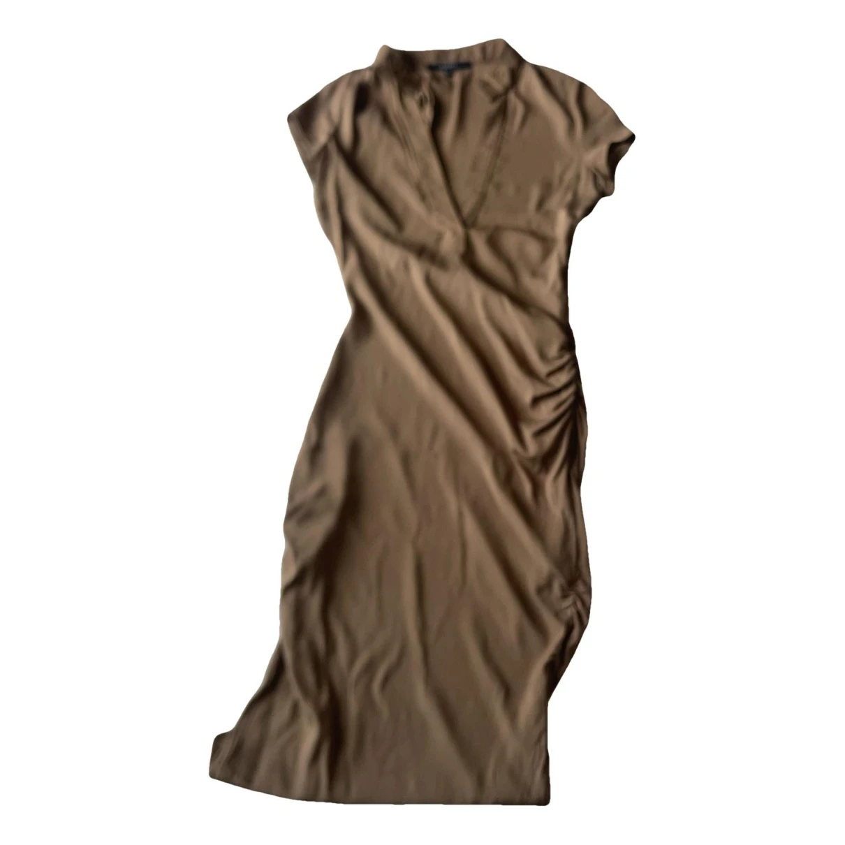Pre-owned Gucci Silk Mid-length Dress In Beige