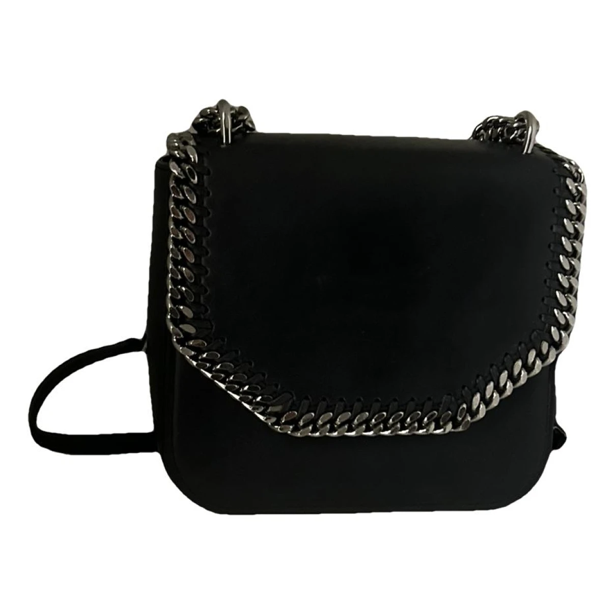 Pre-owned Stella Mccartney Falabella Box Vegan Leather Crossbody Bag In Black