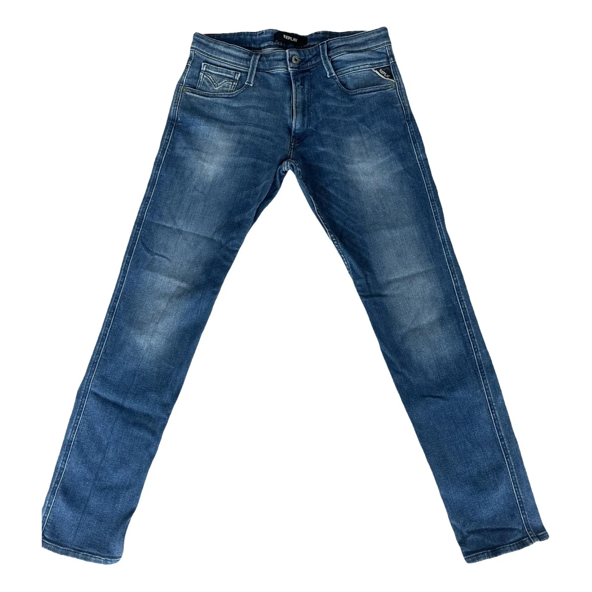 Pre-owned Replay Slim Jean In Blue