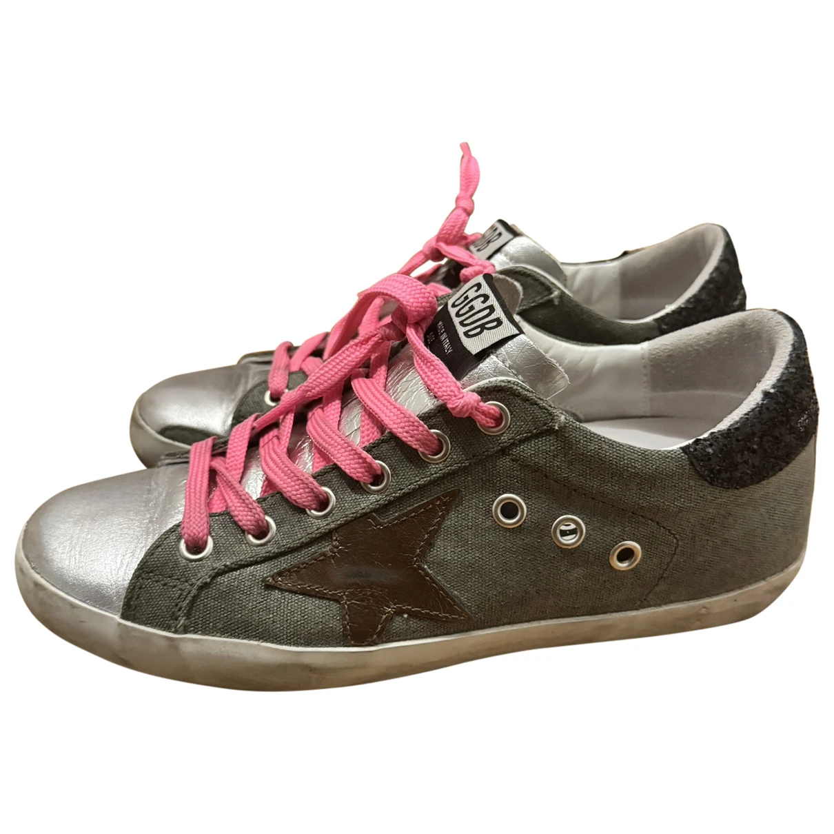 Pre-owned Golden Goose Superstar Leather Trainers In Green