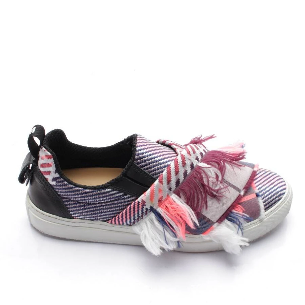 Pre-owned Msgm Leather Trainers In Multicolour
