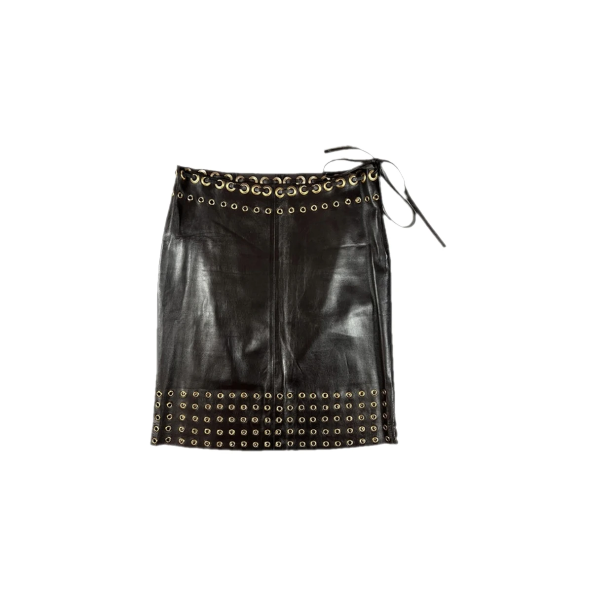 Pre-owned Prada Leather Mid-length Skirt In Brown