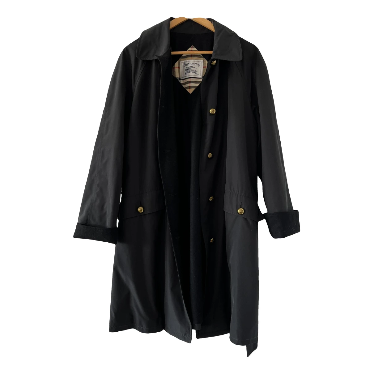 Pre-owned Burberry Camden Trench Coat In Black