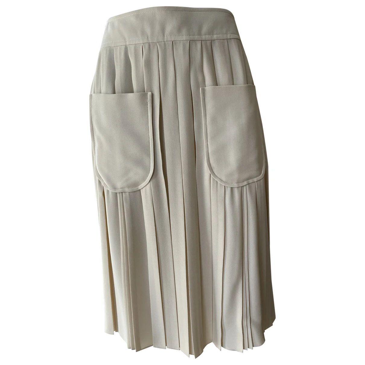 Pre-owned Gucci Silk Mid-length Skirt In Ecru