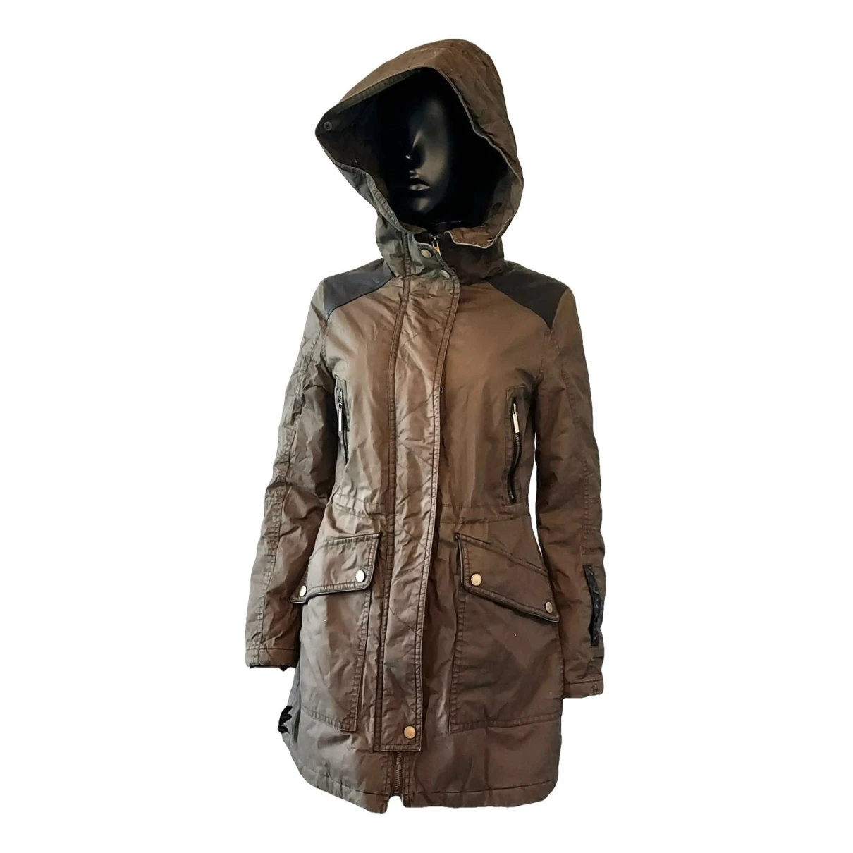 Pre-owned French Connection Parka In Khaki
