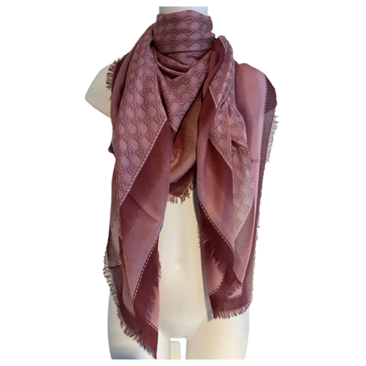 Pre-owned Gucci Scarf In Burgundy