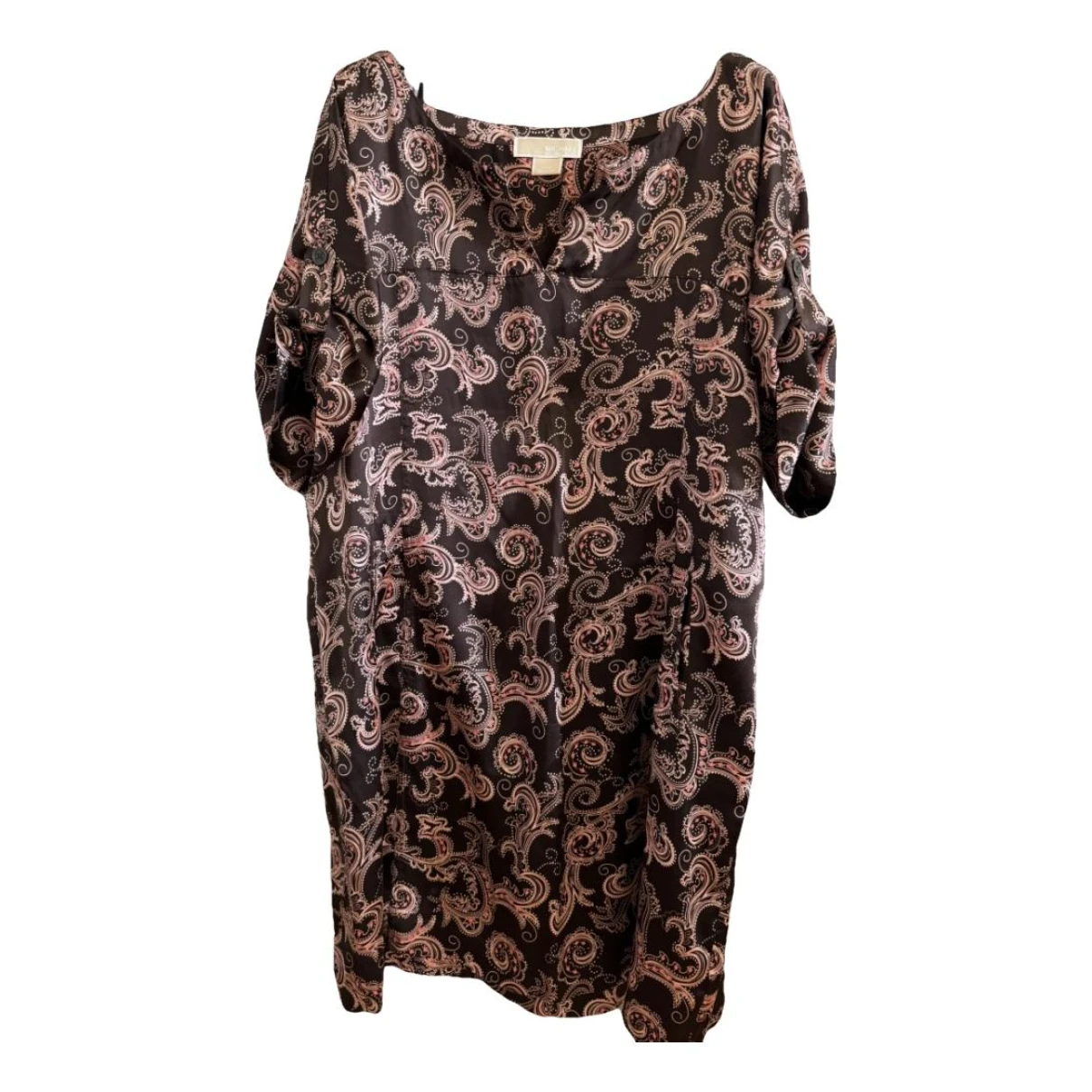 Pre-owned Michael Kors Silk Mid-length Dress In Brown