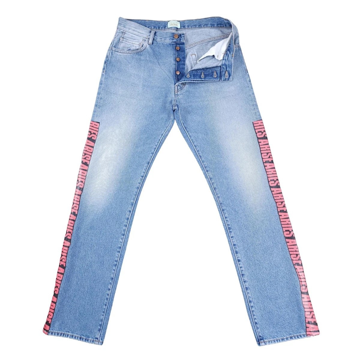 Pre-owned Aries Straight Jeans In Blue