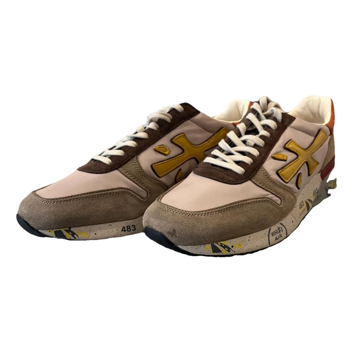 Pre-owned Premiata Low Trainers In Beige
