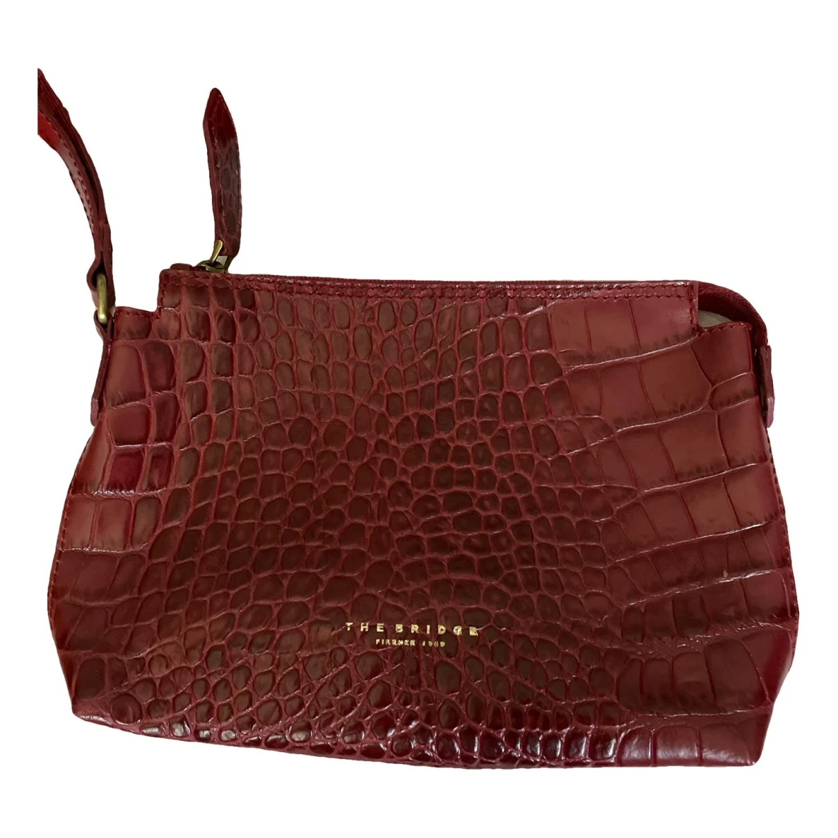 Pre-owned The Bridge Leather Clutch Bag In Burgundy