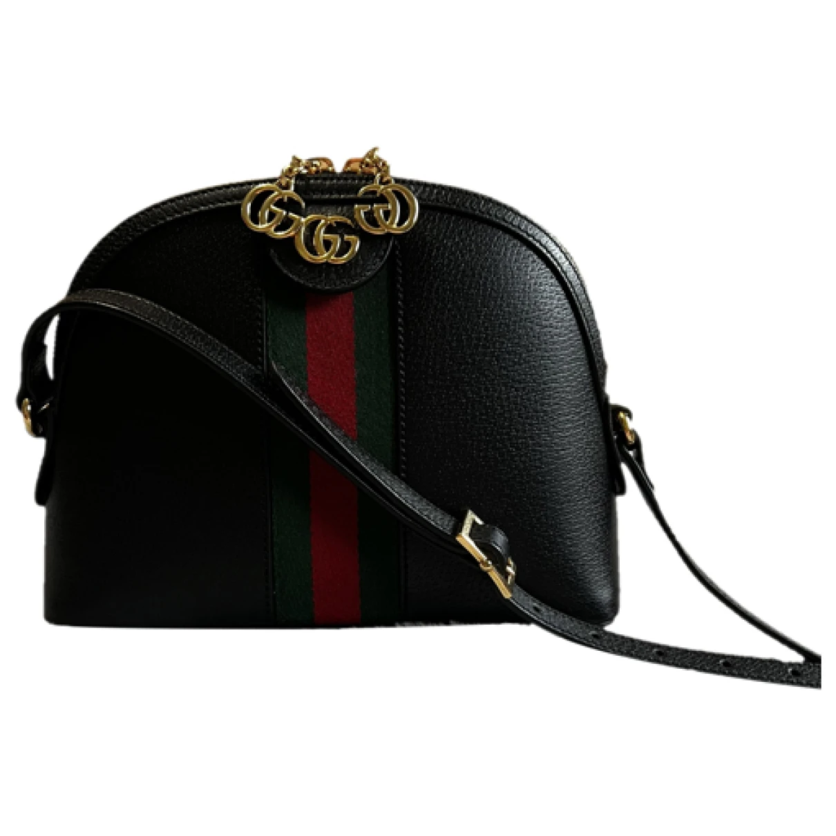 Pre-owned Gucci Ophidia Dome Leather Handbag In Black