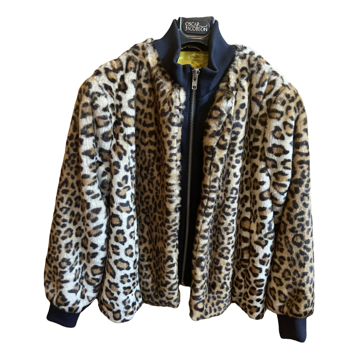 Pre-owned Ganni Faux Fur Jacket In Multicolour