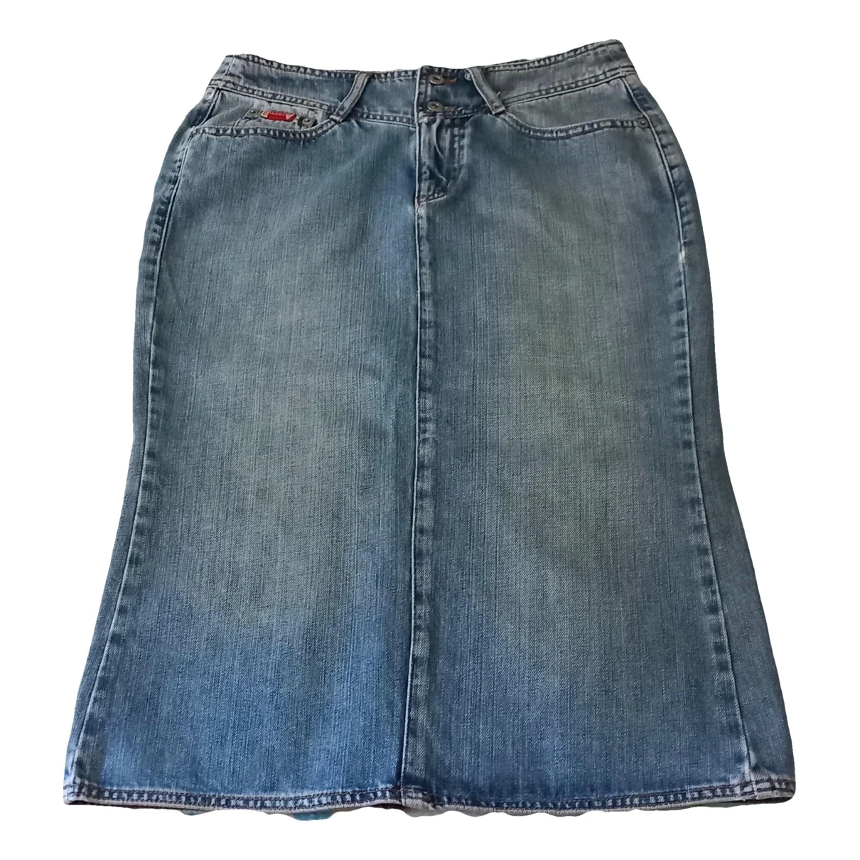 Pre-owned Guess Mid-length Skirt In Blue