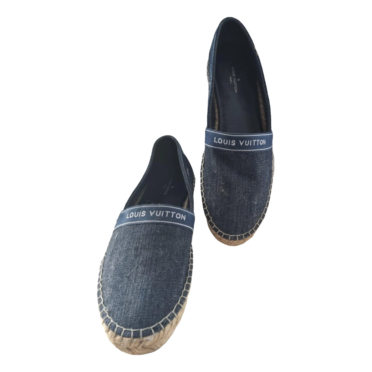Pre-owned Louis Vuitton Starboard Cloth Espadrilles In Navy