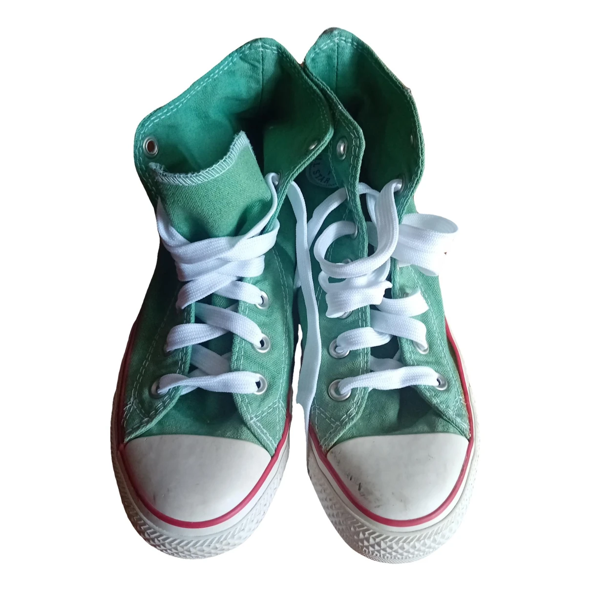 Pre-owned Converse Cloth Trainers In Green