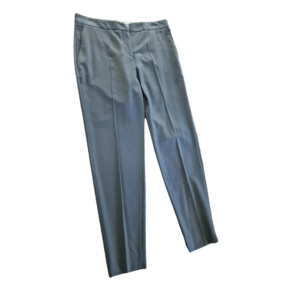 Pre-owned Fabiana Filippi Wool Straight Pants In Blue