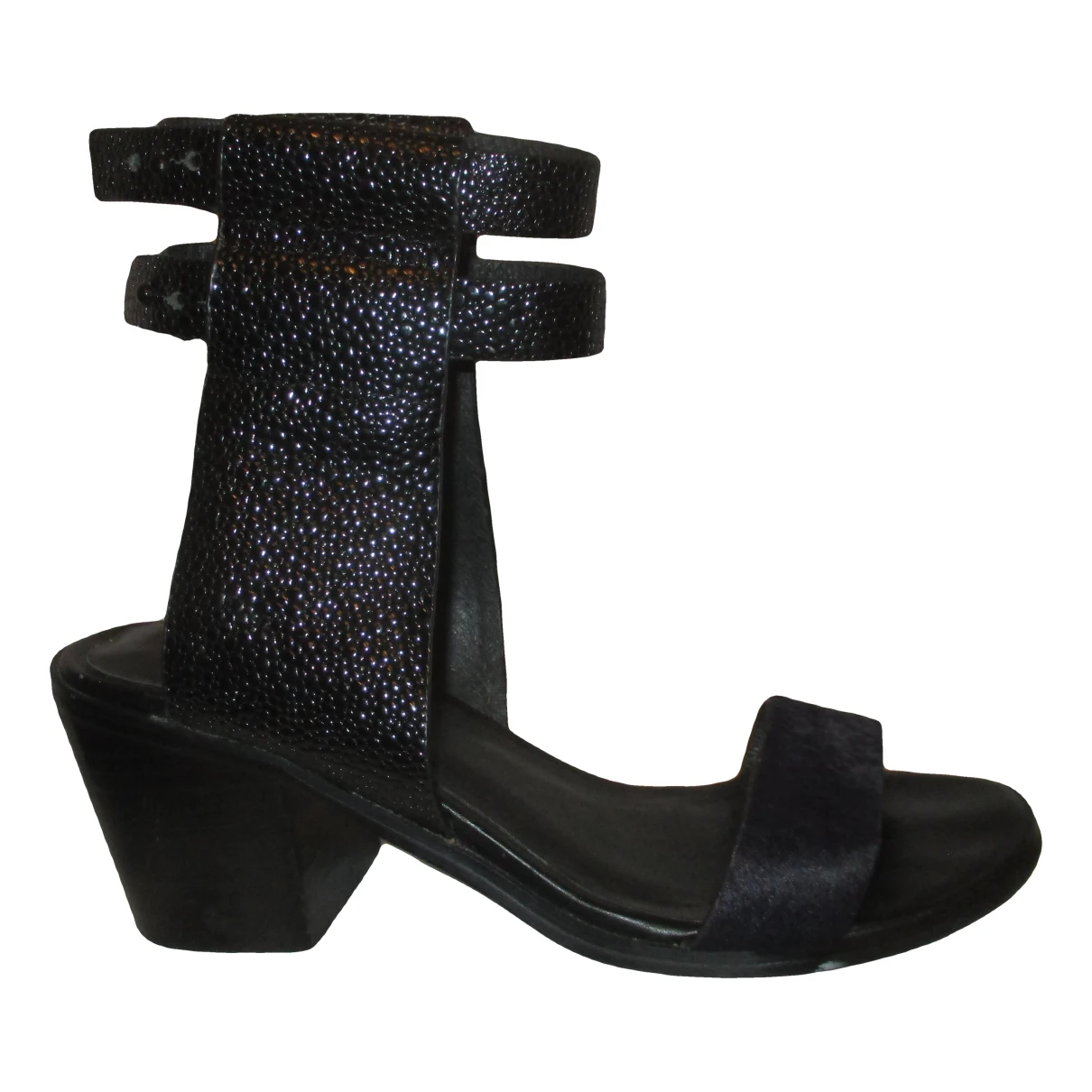 Pre-owned Finders Keepers Leather Sandal In Black