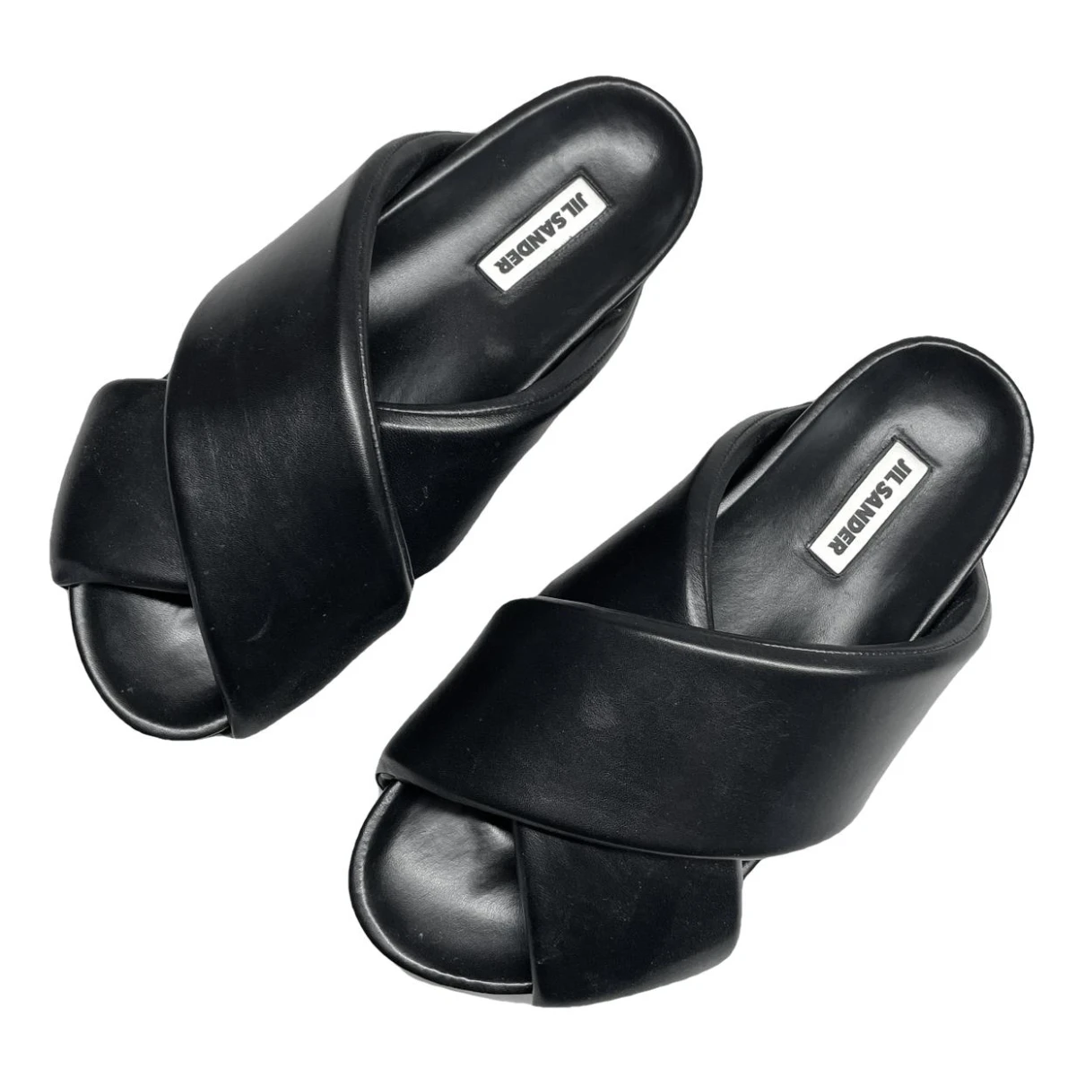 Pre-owned Jil Sander Leather Sandals In Black