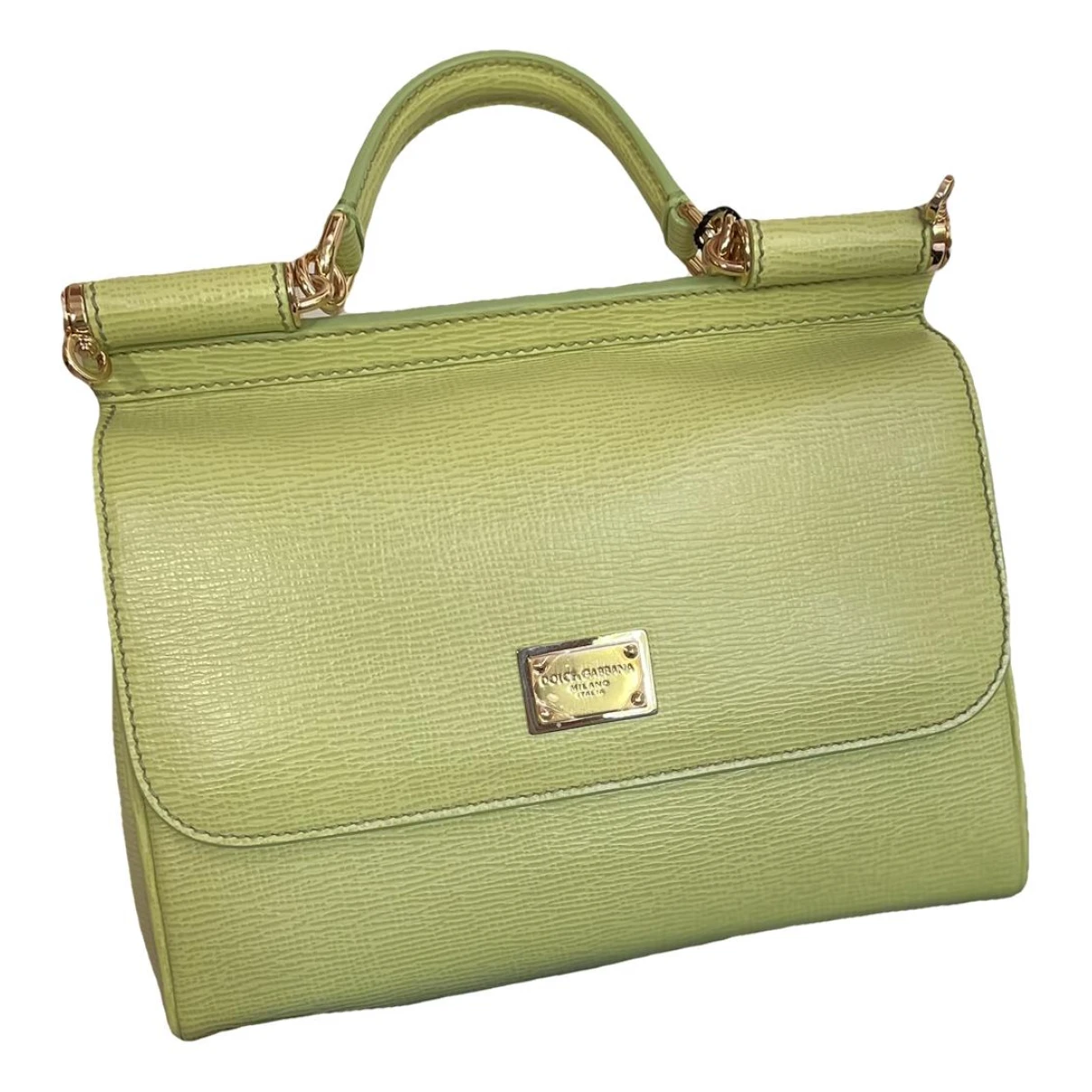 Pre-owned Dolce & Gabbana Sicily Leather Handbag In Green