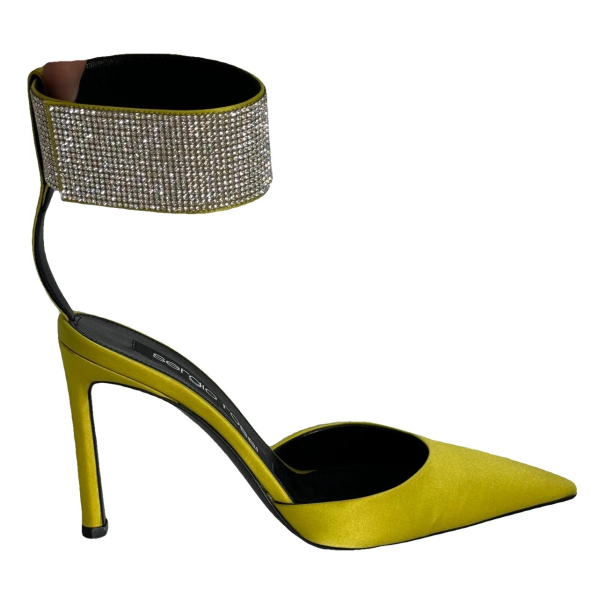 Pre-owned Sergio Rossi Velvet Sandals In Yellow