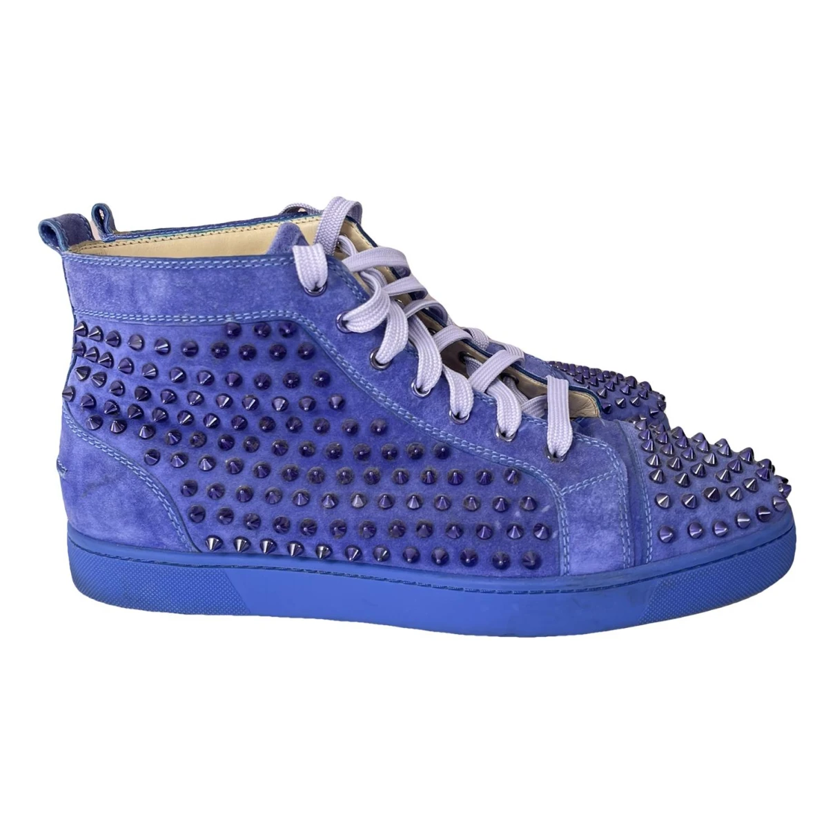 Pre-owned Christian Louboutin Louis High Trainers In Blue