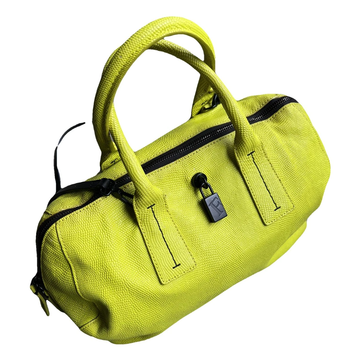 Pre-owned Furla Leather Handbag In Yellow