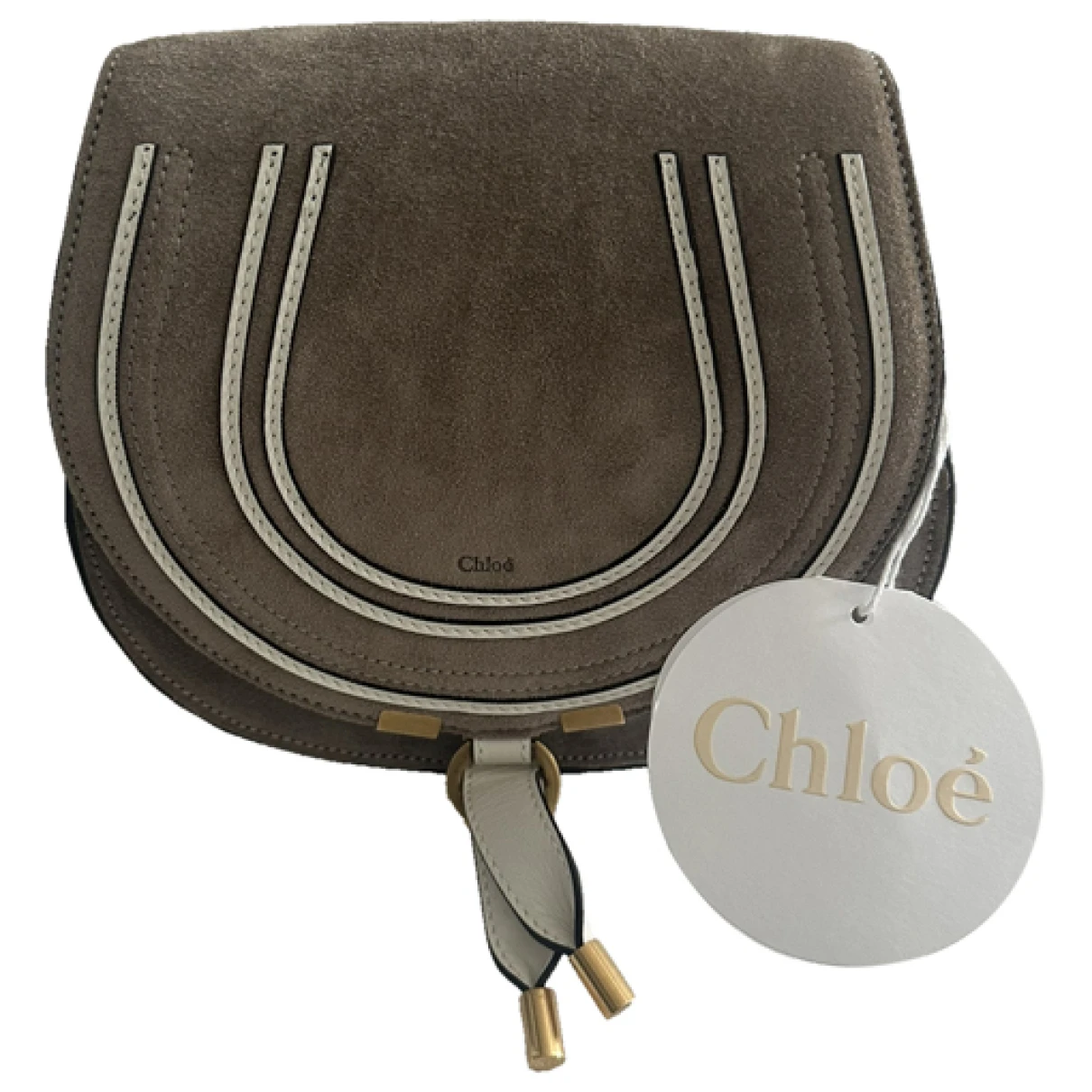 Pre-owned Chloé Marcie Crossbody Bag In Beige