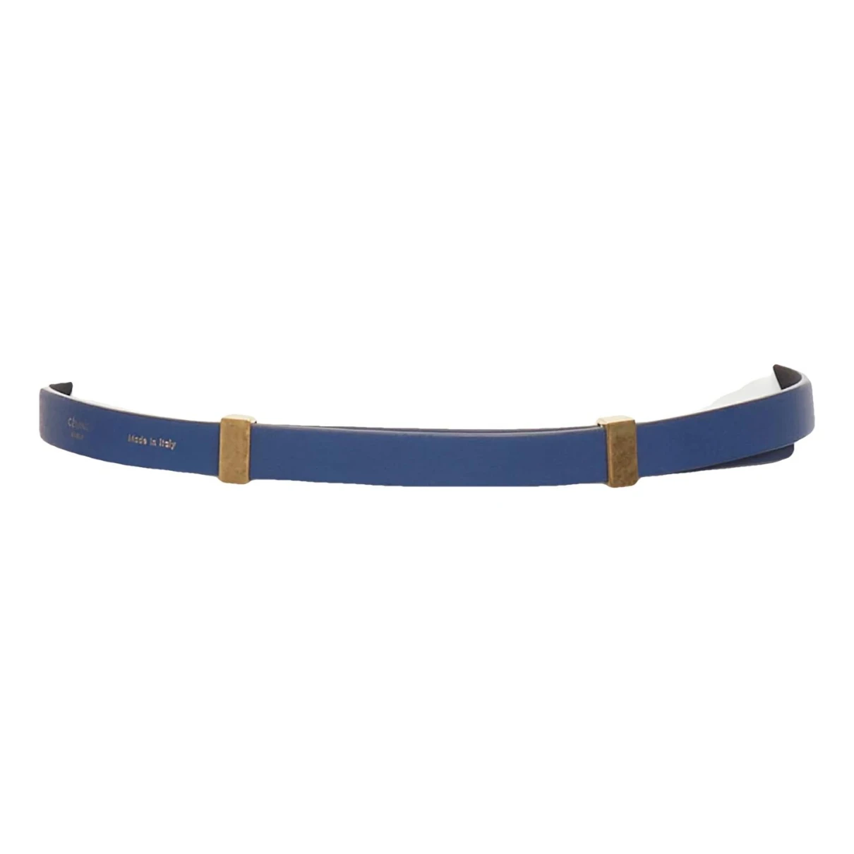 Pre-owned Celine Leather Belt In Blue