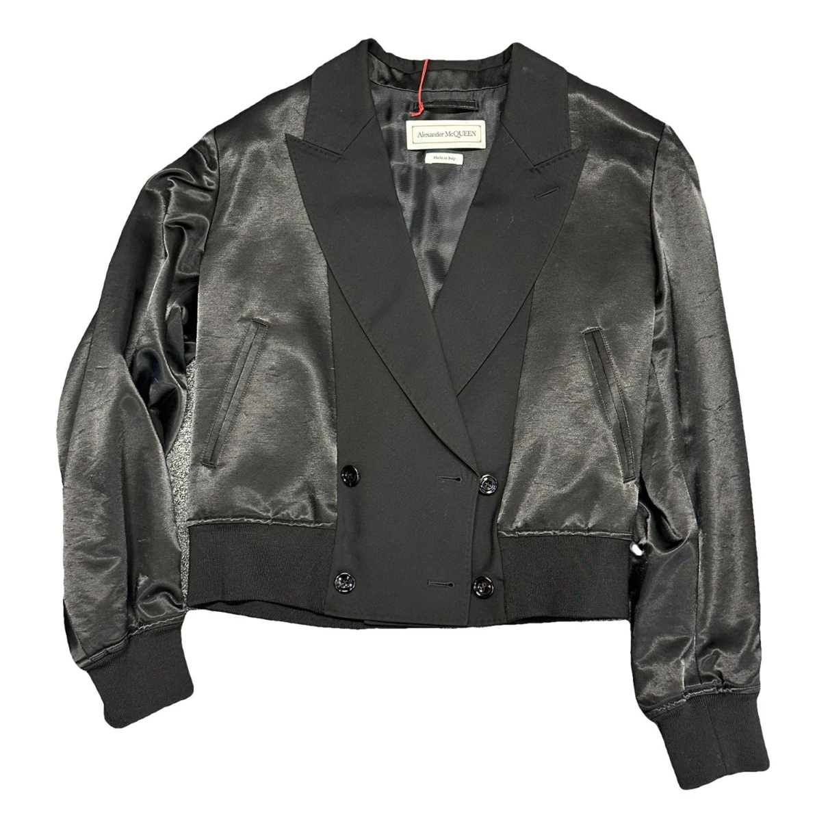 Pre-owned Alexander Mcqueen Silk Jacket In Black