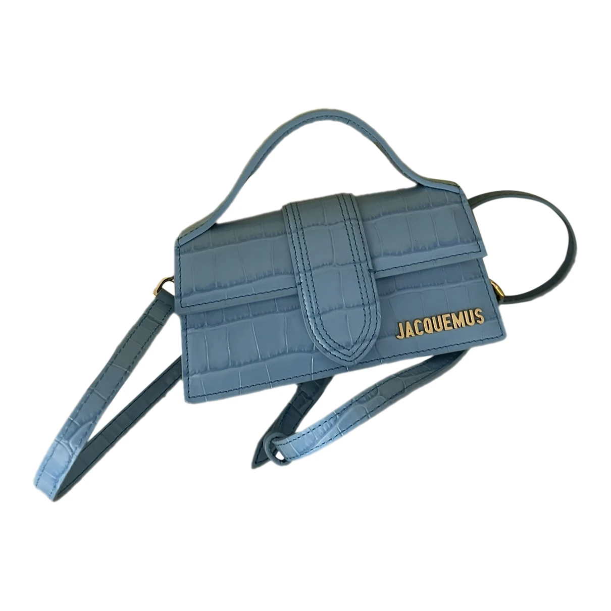 Pre-owned Jacquemus Le Bambino Leather Crossbody Bag In Blue