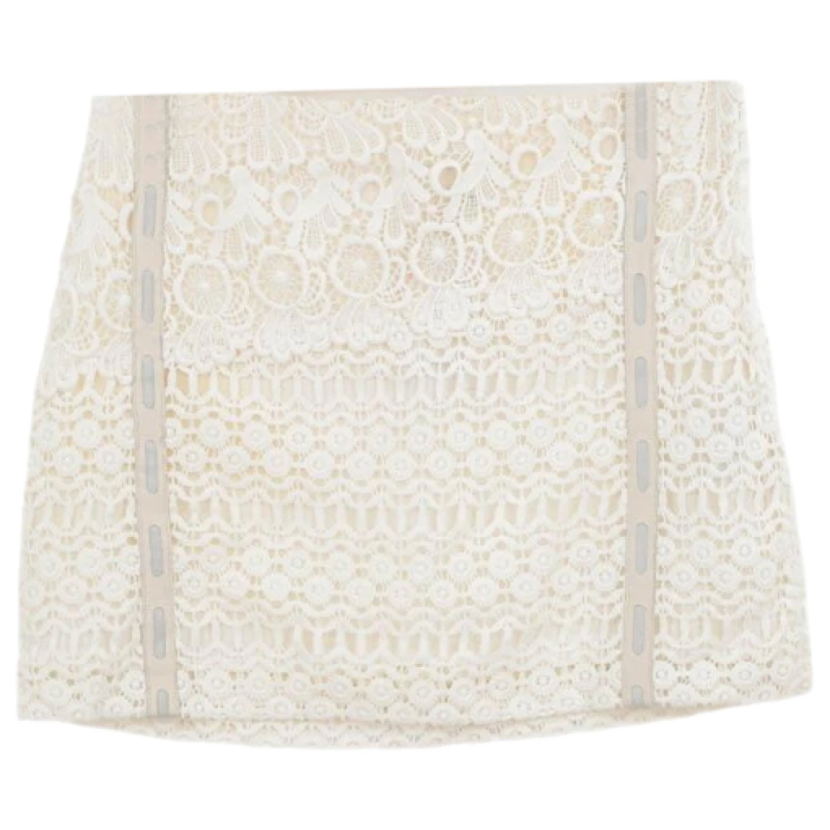 Pre-owned Maje Mini Skirt In White