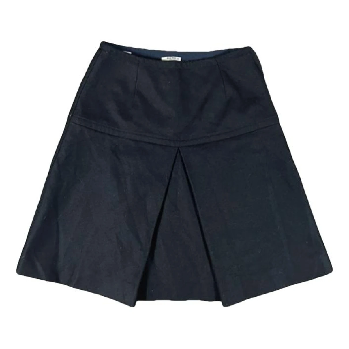 Pre-owned Miu Miu Wool Mini Skirt In Navy