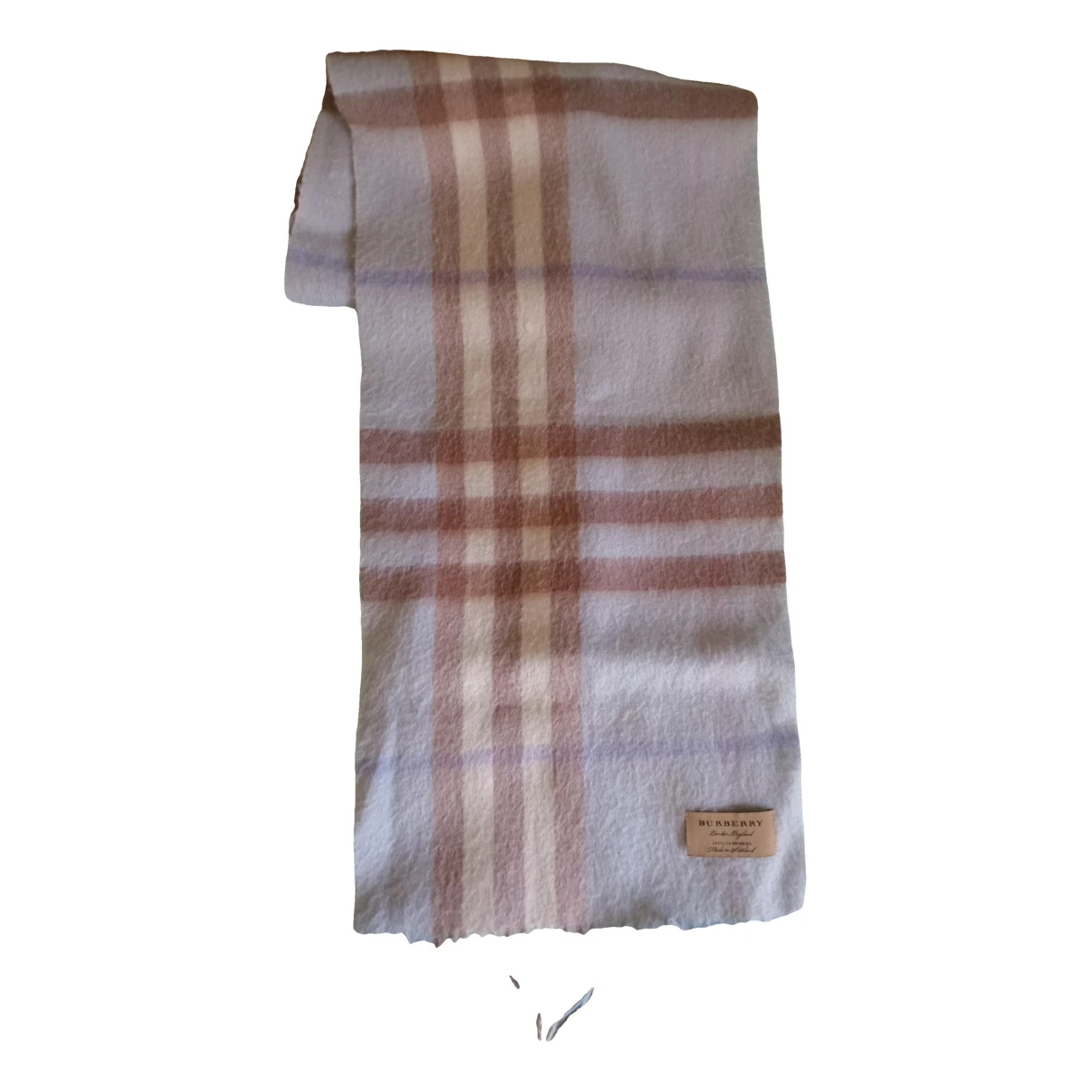 Pre-owned Burberry Cashmere Scarf In Silver