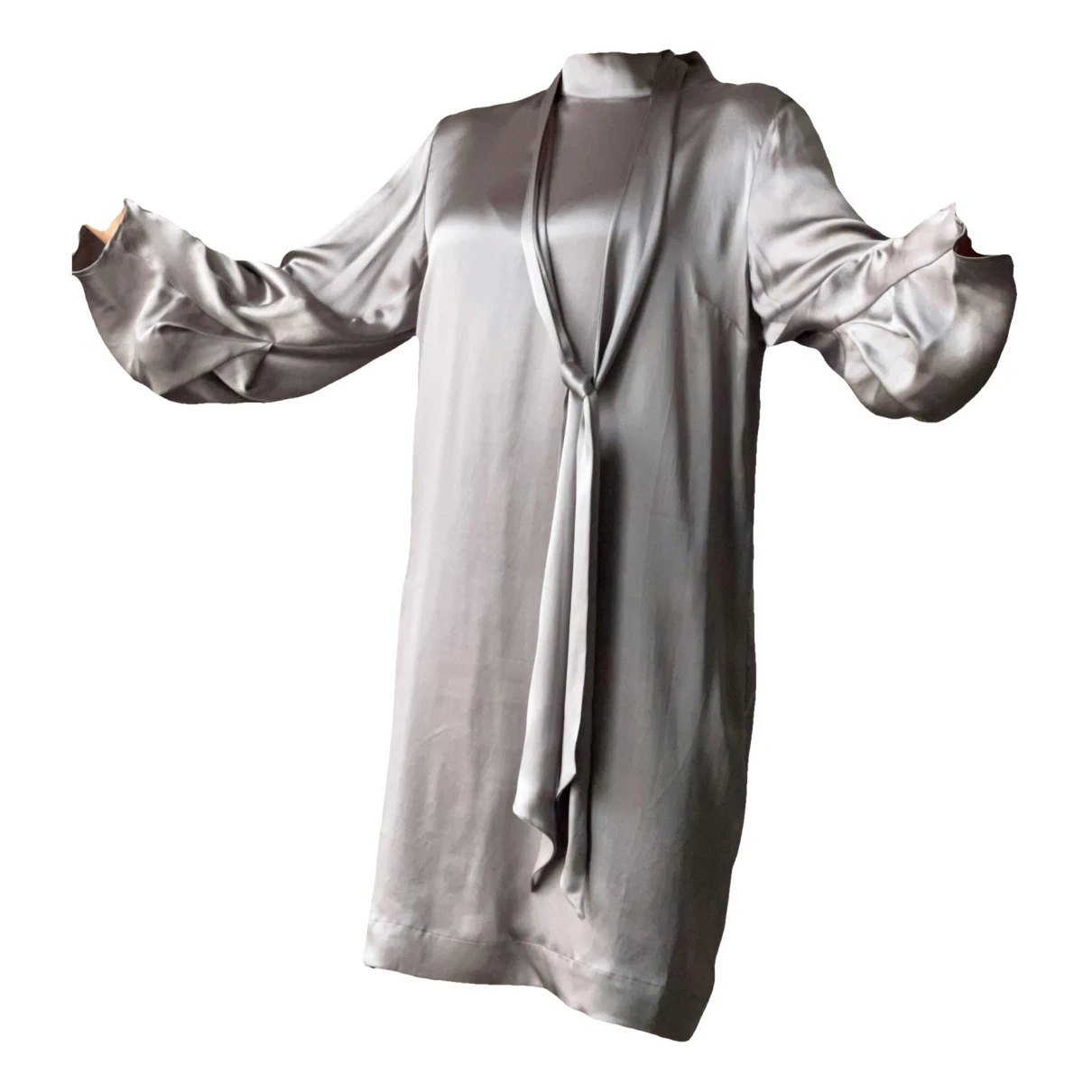 Pre-owned L'autre Chose Silk Dress In Grey