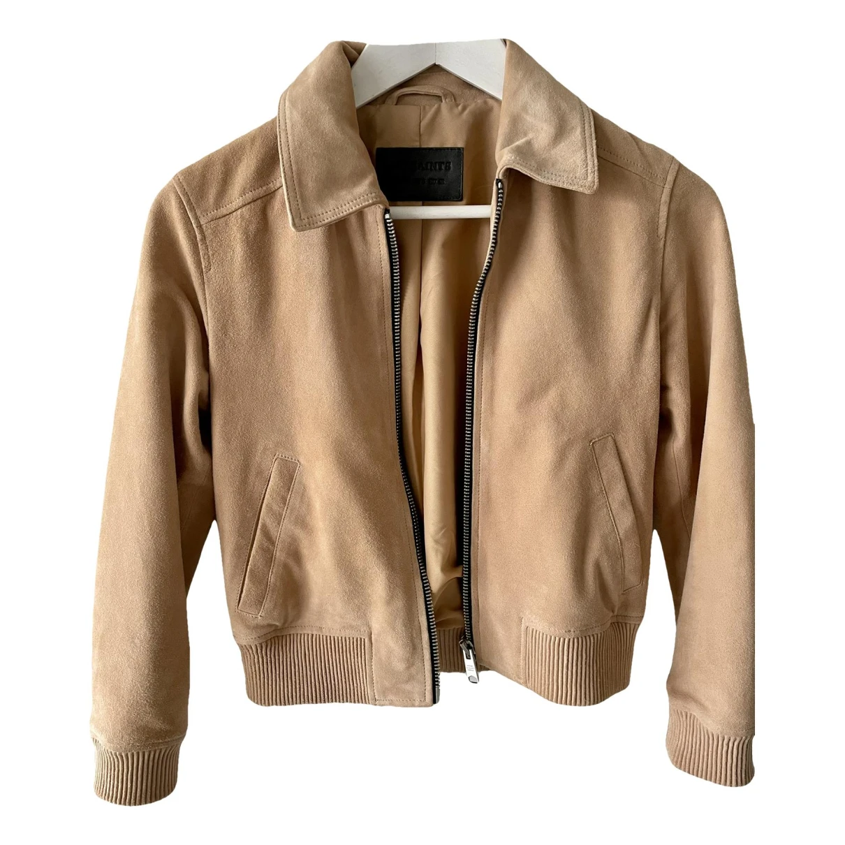 Pre-owned Allsaints Leather Jacket In Camel